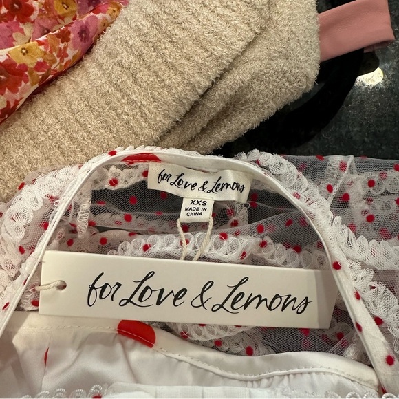 NWT For Love & Lemons Giada Sheer Polka Dot Maxi Dress - Matching Panty Size XXS - Picture 9 of 12